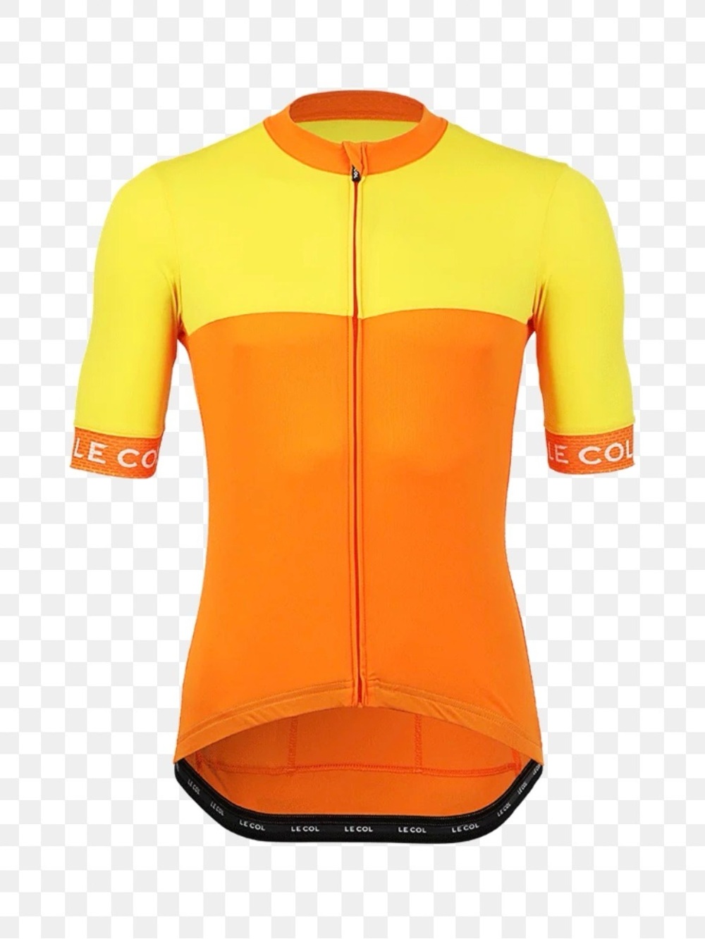LECOL Sport Lightweight Cycling Jersey Sz M Colorblock Yellow Orange